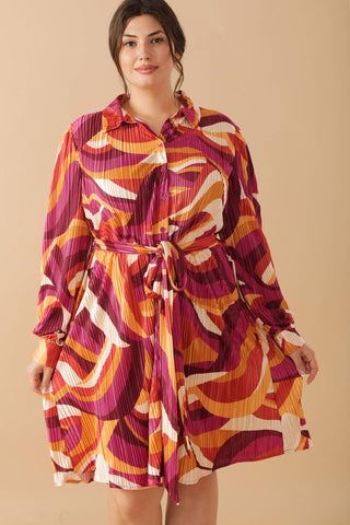 GET ON BOARD WOVEN PLISSE MINI DRESS - By Baano