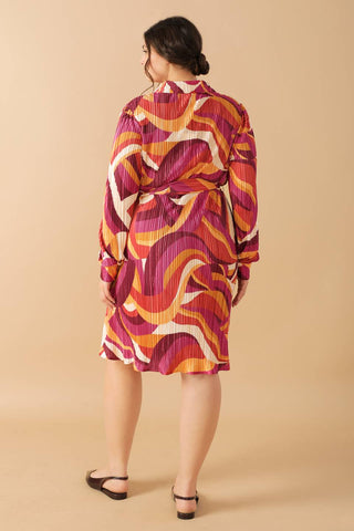 GET ON BOARD WOVEN PLISSE MINI DRESS - By Baano