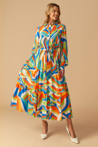 GLAM ATTITUDE WOVEN MIDI SHIRT DRESS - By Baano