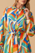 GLAM ATTITUDE WOVEN MIDI SHIRT DRESS - By Baano