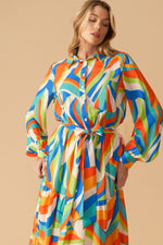 GLAM ATTITUDE WOVEN MIDI SHIRT DRESS - By Baano