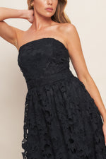 CAREFREE NIGHTS BLACK LACE MIDI DRESS - By Baano