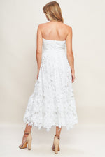 CAREFREE NIGHTS LACE OFF WHITE MIDI DRESS - By Baano