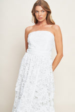 CAREFREE NIGHTS LACE OFF WHITE MIDI DRESS - By Baano