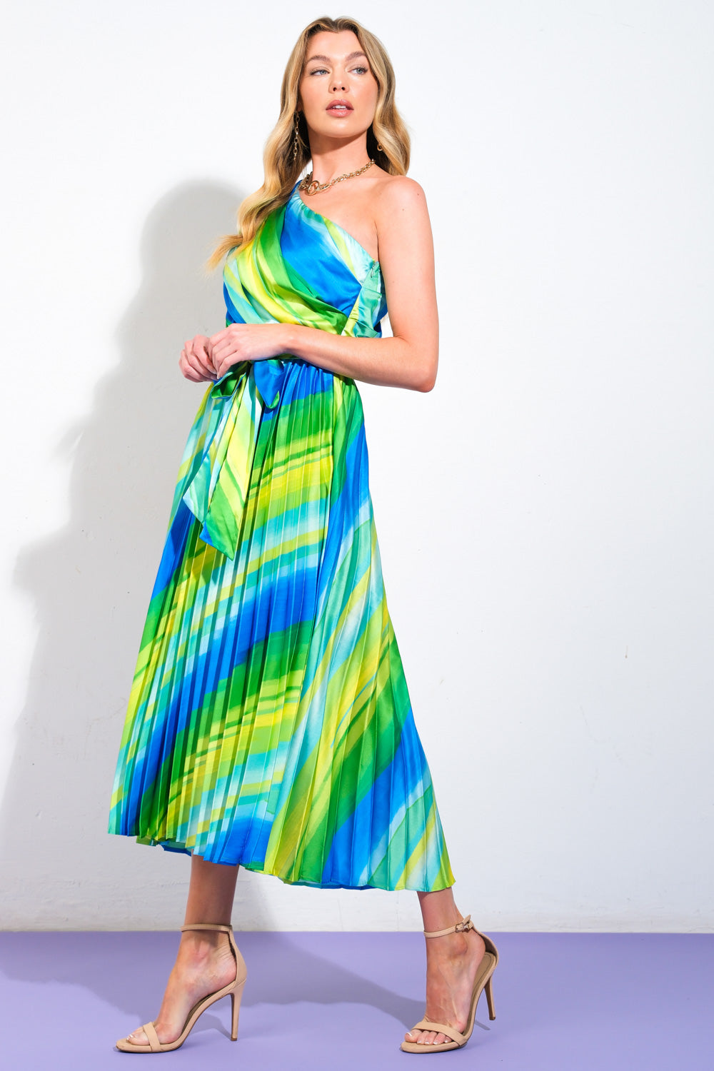 EXUBERANT ELEGANCE WOVEN MIDI DRESS - By Baano