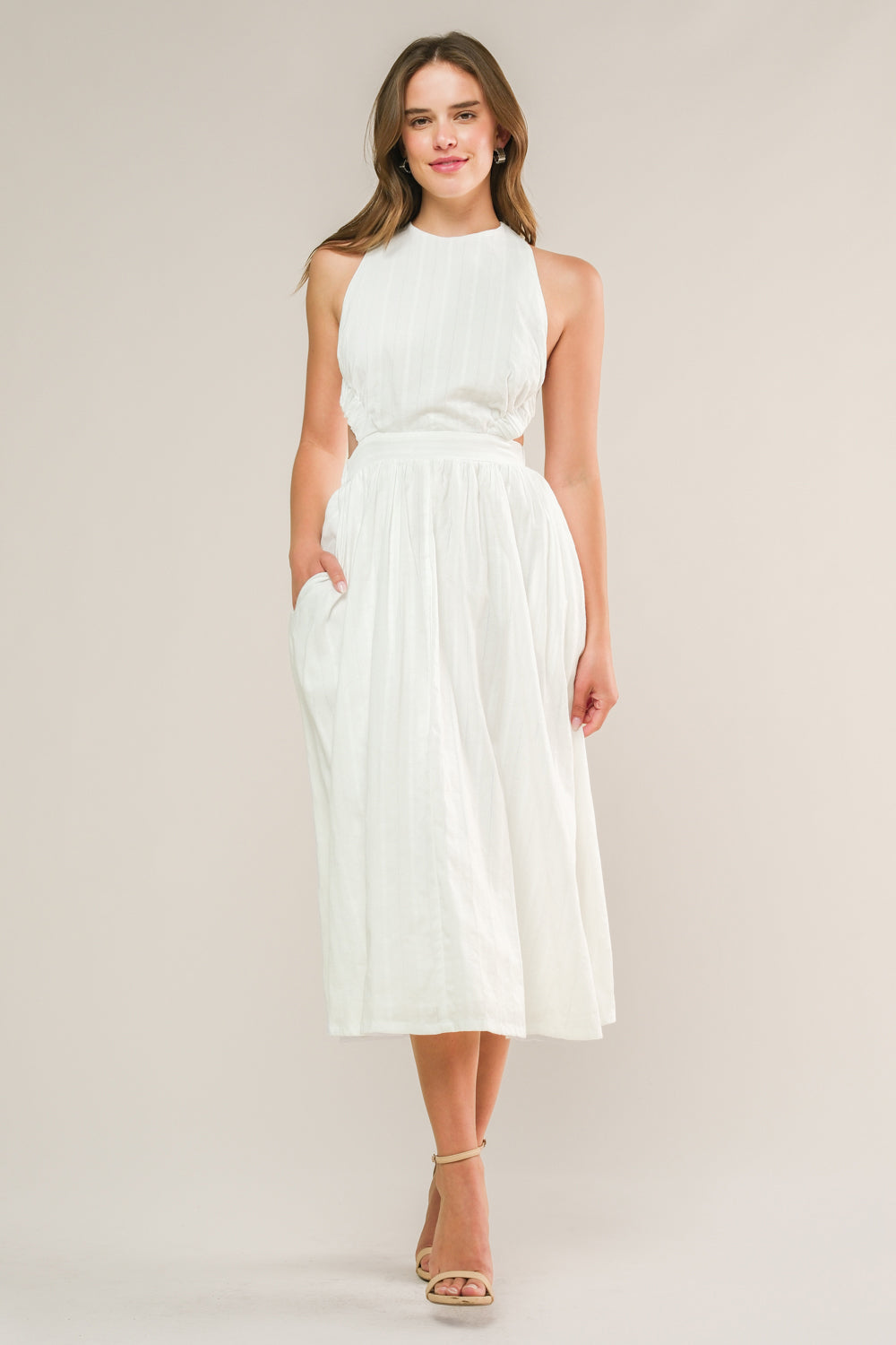ADMIRED FROM AFAR WOVEN MIDI DRESS - By Baano