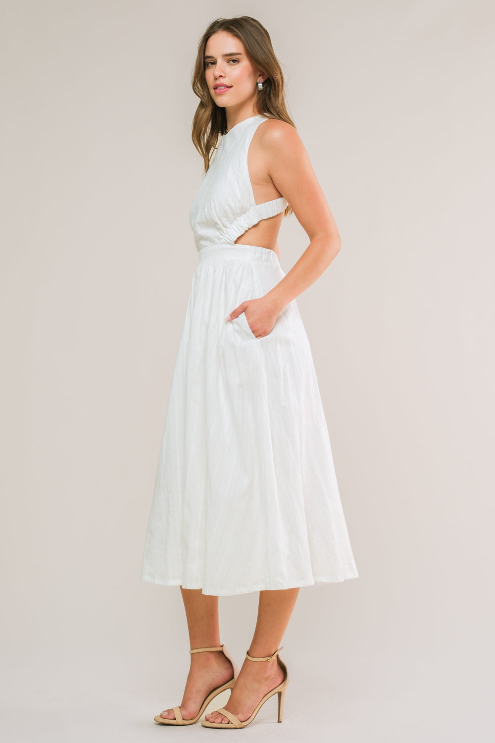 ADMIRED FROM AFAR WOVEN MIDI DRESS - By Baano