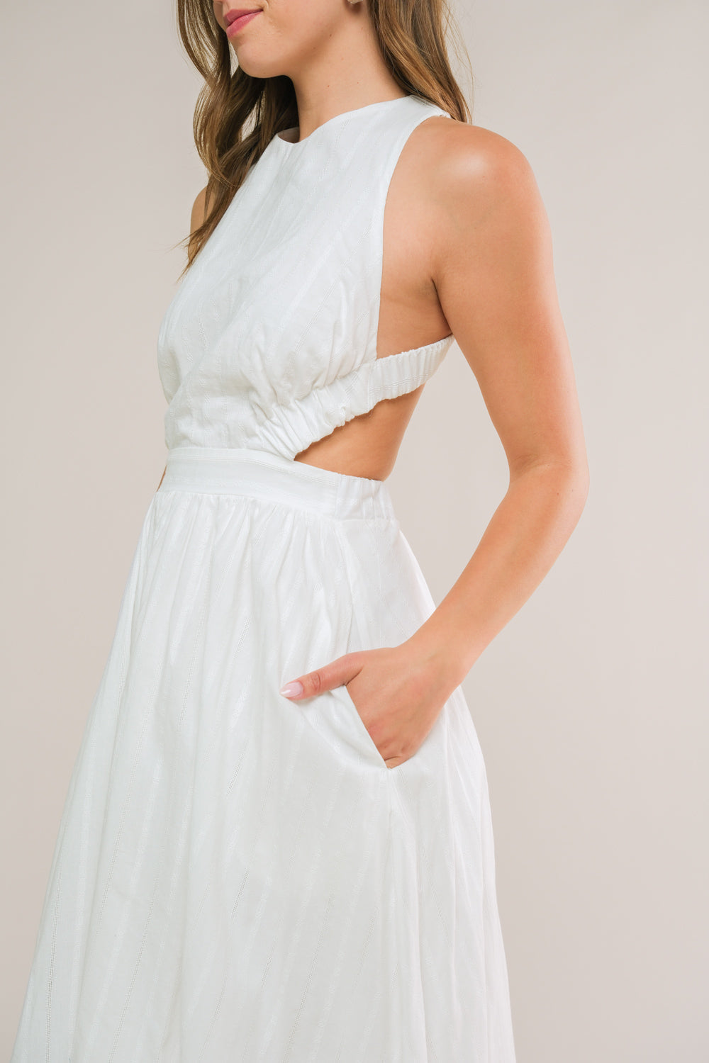 ADMIRED FROM AFAR WOVEN MIDI DRESS - By Baano