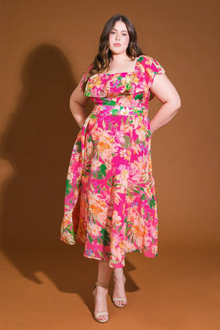 HAPPIEST HERE WOVEN MIDI DRESS - By Baano