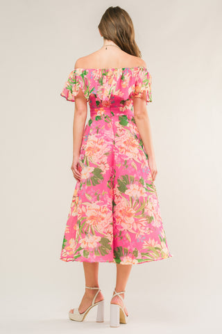 HAPPIEST HERE WOVEN MIDI DRESS - By Baano