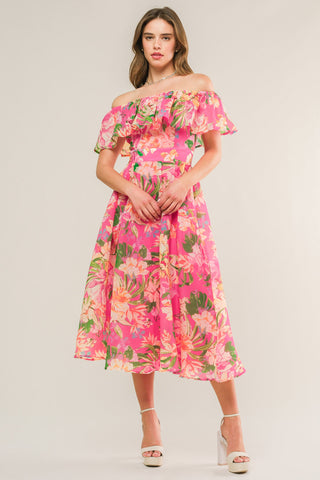 HAPPIEST HERE WOVEN MIDI DRESS - By Baano