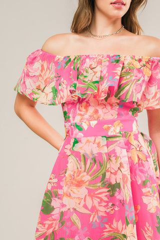 HAPPIEST HERE WOVEN MIDI DRESS - By Baano
