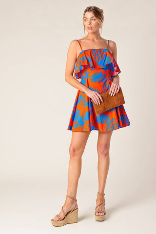 STOPPING TIME ORANGE WOVEN MINI DRESS - By Baano