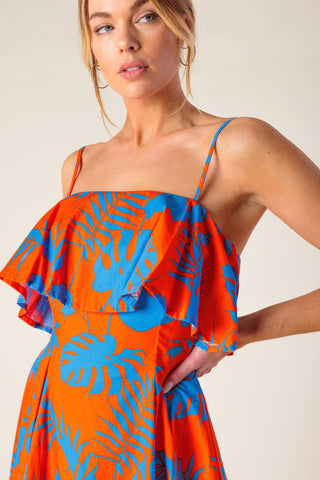 STOPPING TIME ORANGE WOVEN MINI DRESS - By Baano
