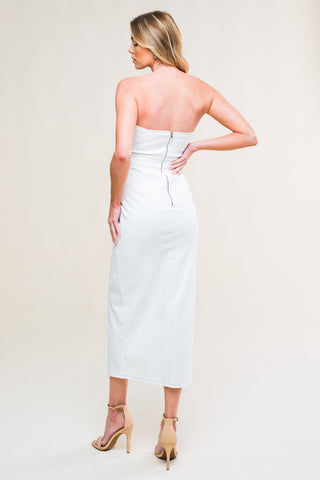 EASYGOING BEAUTY WOVEN TWILL MIDI DRESS - By Baano