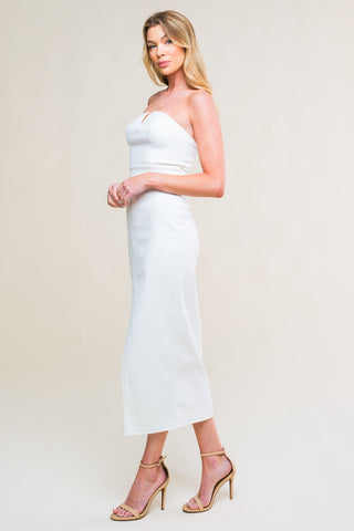 EASYGOING BEAUTY WOVEN TWILL MIDI DRESS - By Baano