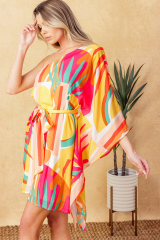EASY WAY OUT WOVEN KAFTAN MINI DRESS - By Baano