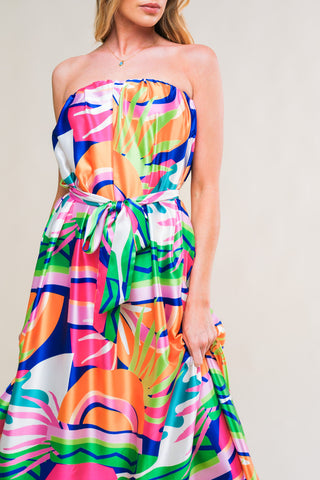SUMMERY INCLINATION WOVEN MIDI DRESS - By Baano