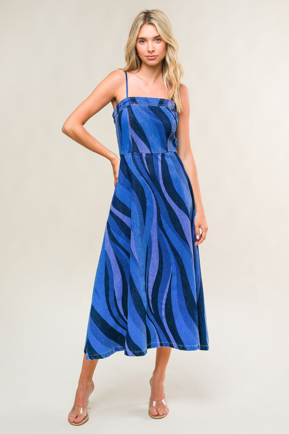 PATRIOTIC PRINCESS DENIM MIDI DRESS - By Baano