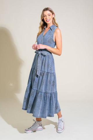 LIFE’S PATHWAYS DENIM SHIRT DRESS - By Baano