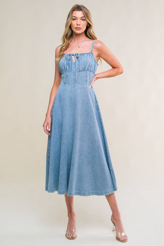 GORGEOUS ADORNMENT DENIM MINI DRESS - By Baano
