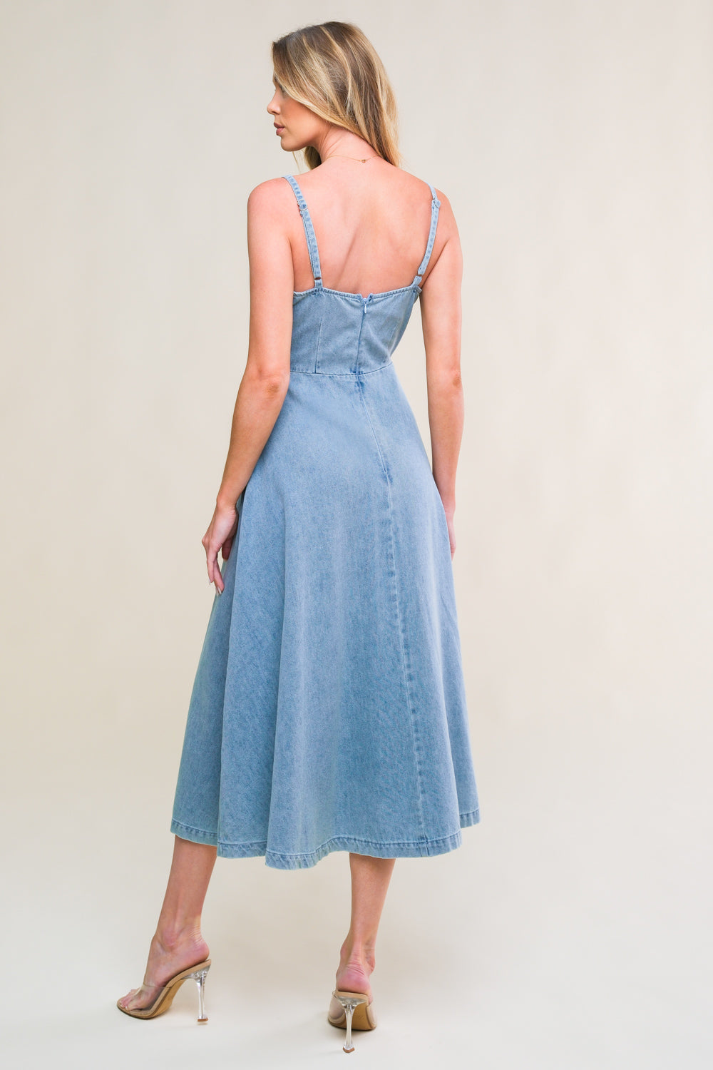 GORGEOUS ADORNMENT DENIM MINI DRESS - By Baano