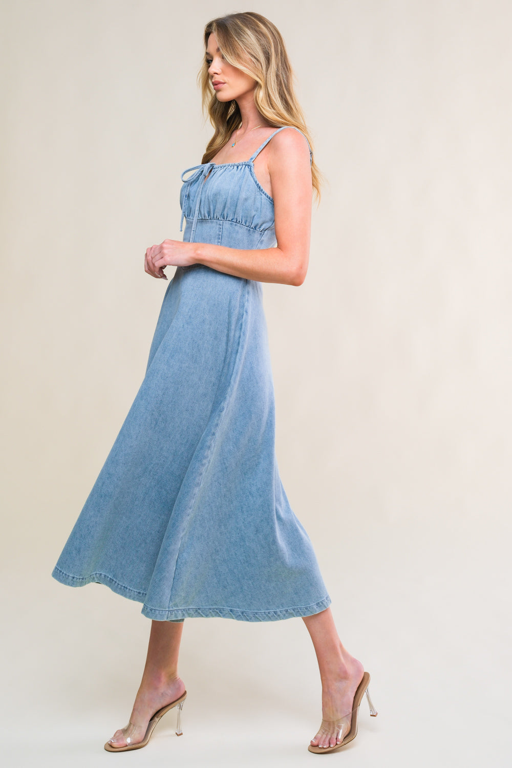 GORGEOUS ADORNMENT DENIM MINI DRESS - By Baano