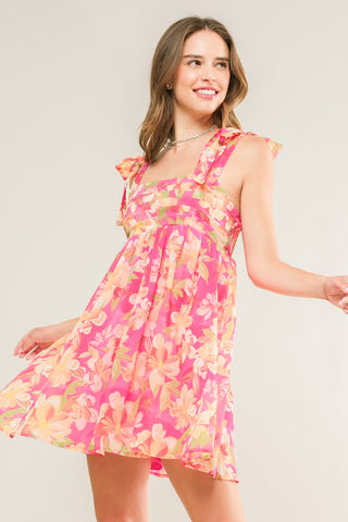 TALK OF THE TOWN WOVEN MINI DRESS - By Baano