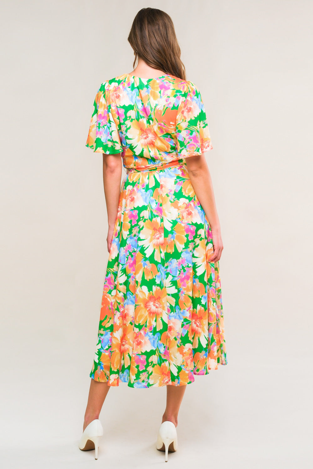 EFFERVESCENT LOVE TRUE WRAP MIDI DRESS - By Baano