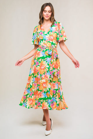 EFFERVESCENT LOVE TRUE WRAP MIDI DRESS - By Baano