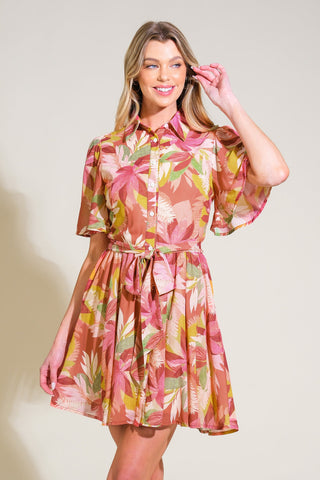 WHIMSICAL WAVES WOVEN MINI DRESS - By Baano