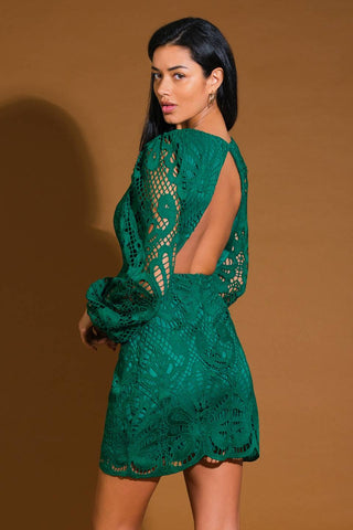WHISPERED COMFORT WOVEN LACE MINI DRESS - By Baano