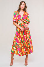 IRRESISTIBLE FUN WOVEN MIDI DRESS - By Baano