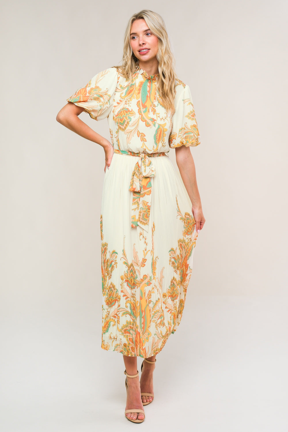 ENCHANTED TO MEET WOVEN MIDI DRESS - By Baano