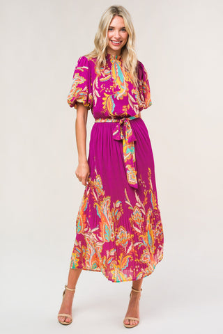 ENCHANTED TO MEET WOVEN MIDI DRESS - By Baano