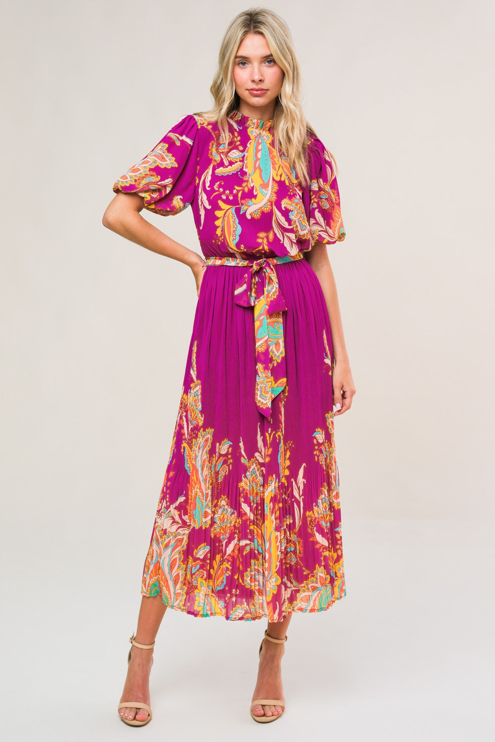 ENCHANTED TO MEET WOVEN MIDI DRESS - By Baano