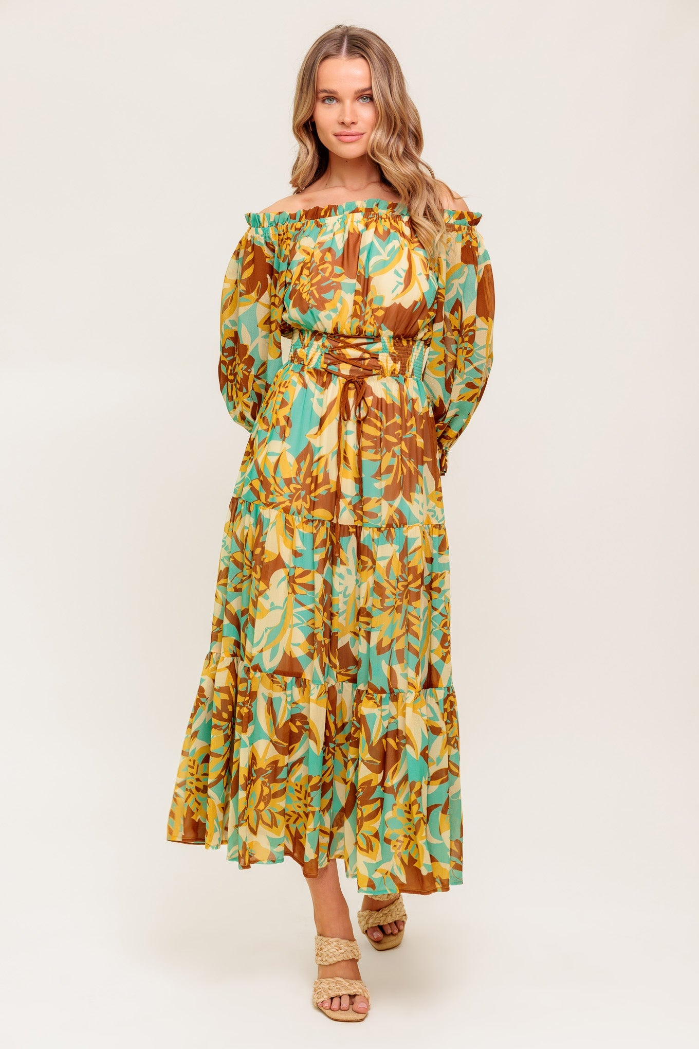 THENA SECRET GARDEN WOVEN MIDI DRESS - By Baano