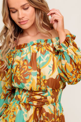 THENA SECRET GARDEN WOVEN MIDI DRESS - By Baano