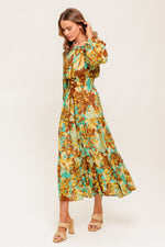 THENA SECRET GARDEN WOVEN MIDI DRESS - By Baano