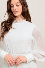 FOREVER WAITING WOVEN MIDI DRESS