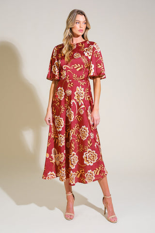 TOTAL FRILL WOVEN MIDI DRESS - By Baano