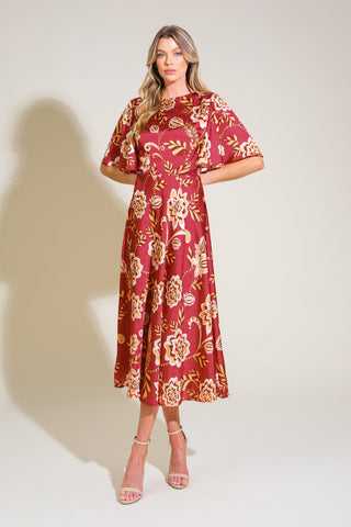 TOTAL FRILL WOVEN MIDI DRESS - By Baano