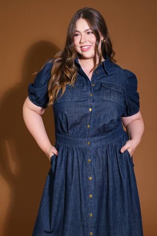 GET THE LOOK DENIM MIDI DRESS - By Baano