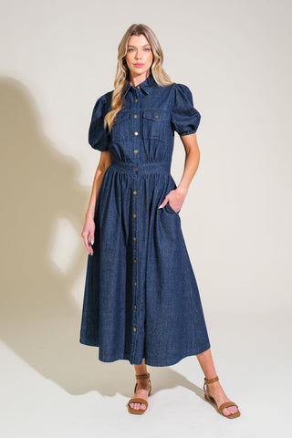 GET THE LOOK DENIM MIDI DRESS - By Baano