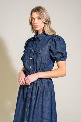 GET THE LOOK DENIM MIDI DRESS - By Baano