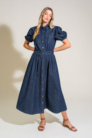 GET THE LOOK DENIM MIDI DRESS - By Baano