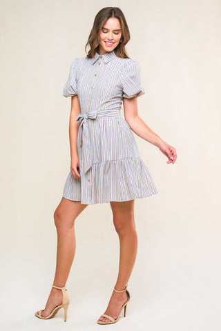 ADORABLE PRESENCE WOVEN MINI DRESS - By Baano