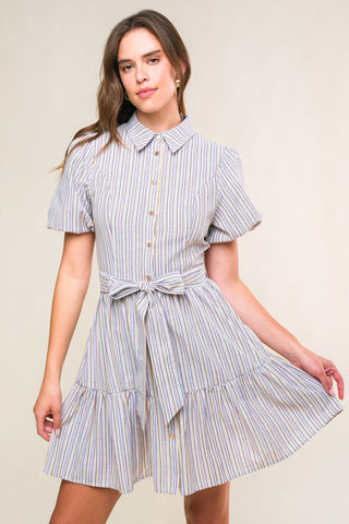 ADORABLE PRESENCE WOVEN MINI DRESS - By Baano