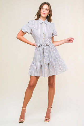 ADORABLE PRESENCE WOVEN MINI DRESS - By Baano