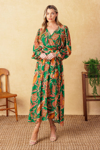 SUNNYSIDE FLORALS WOVEN MIDI DRESS - By Baano